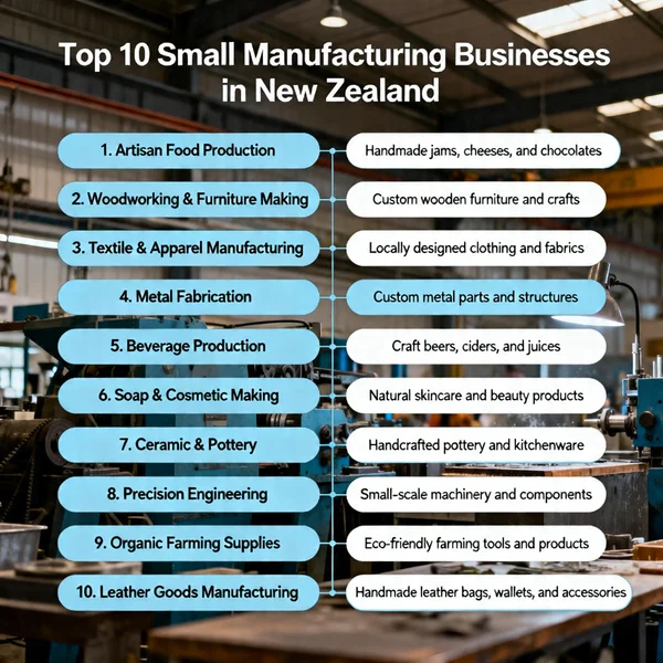 Top 10 Small Manufacturing Businesses in New Zealand (Low Investment & High Profit)