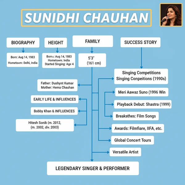 Sunidhi Chauhan Biography, Height, Family, Husband & Success Story